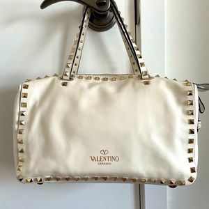 Valentino white rock stud tote bag